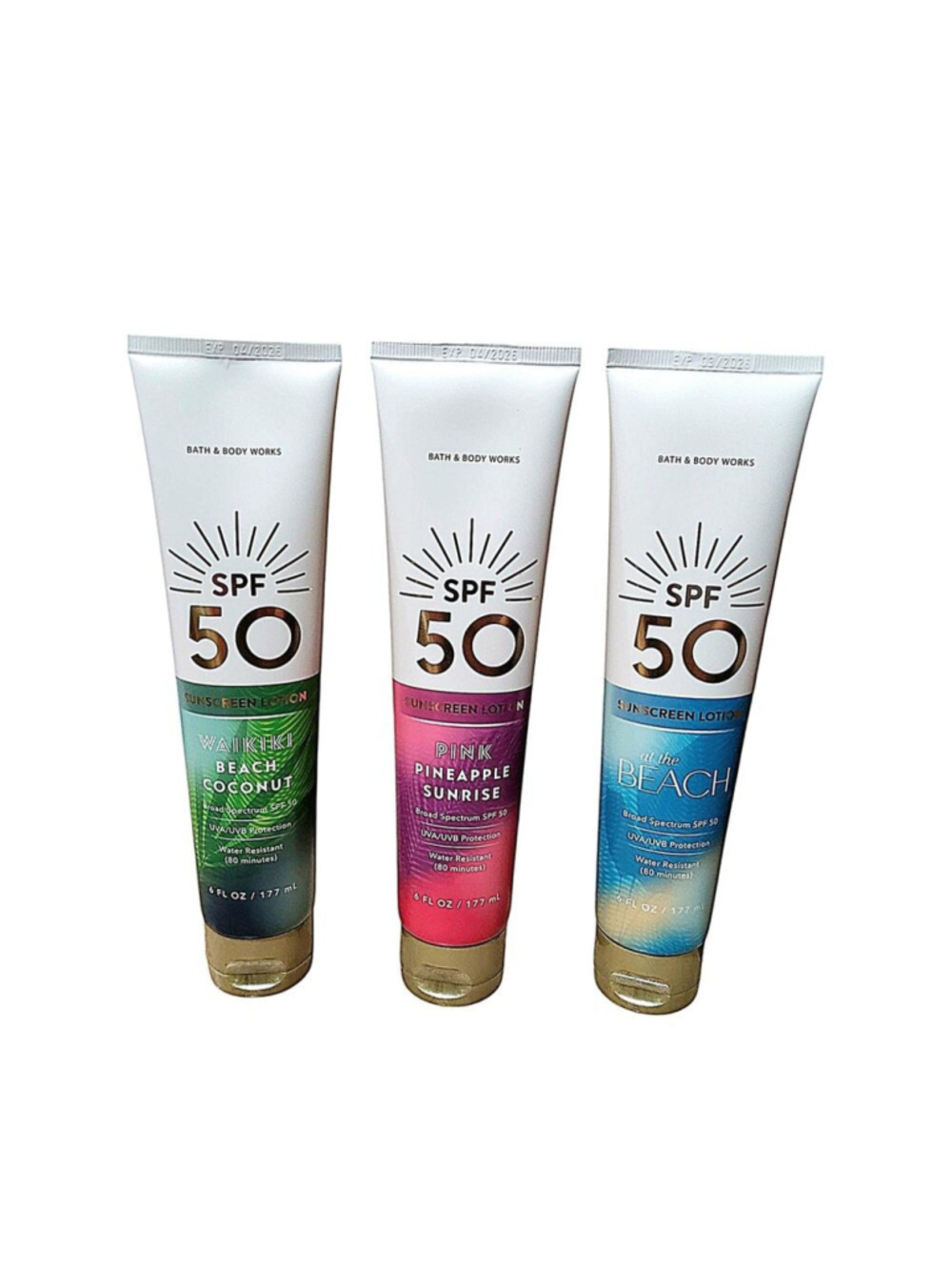 TROPICAL SPF50 SUNSCREEN LOTION 3 PC SET WATER RESISTANT BY BATH & BODY WORKS